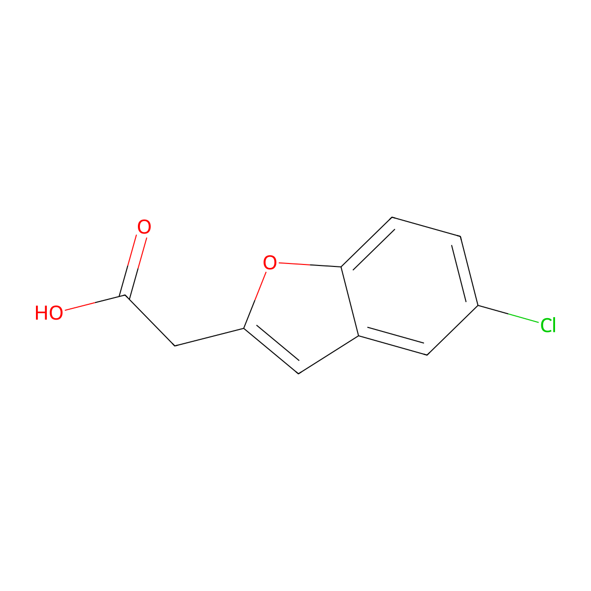2-(5-Chloro-1-benzofuran-2-yl)acetic acid molecular structure, CAS 57329-17-6
