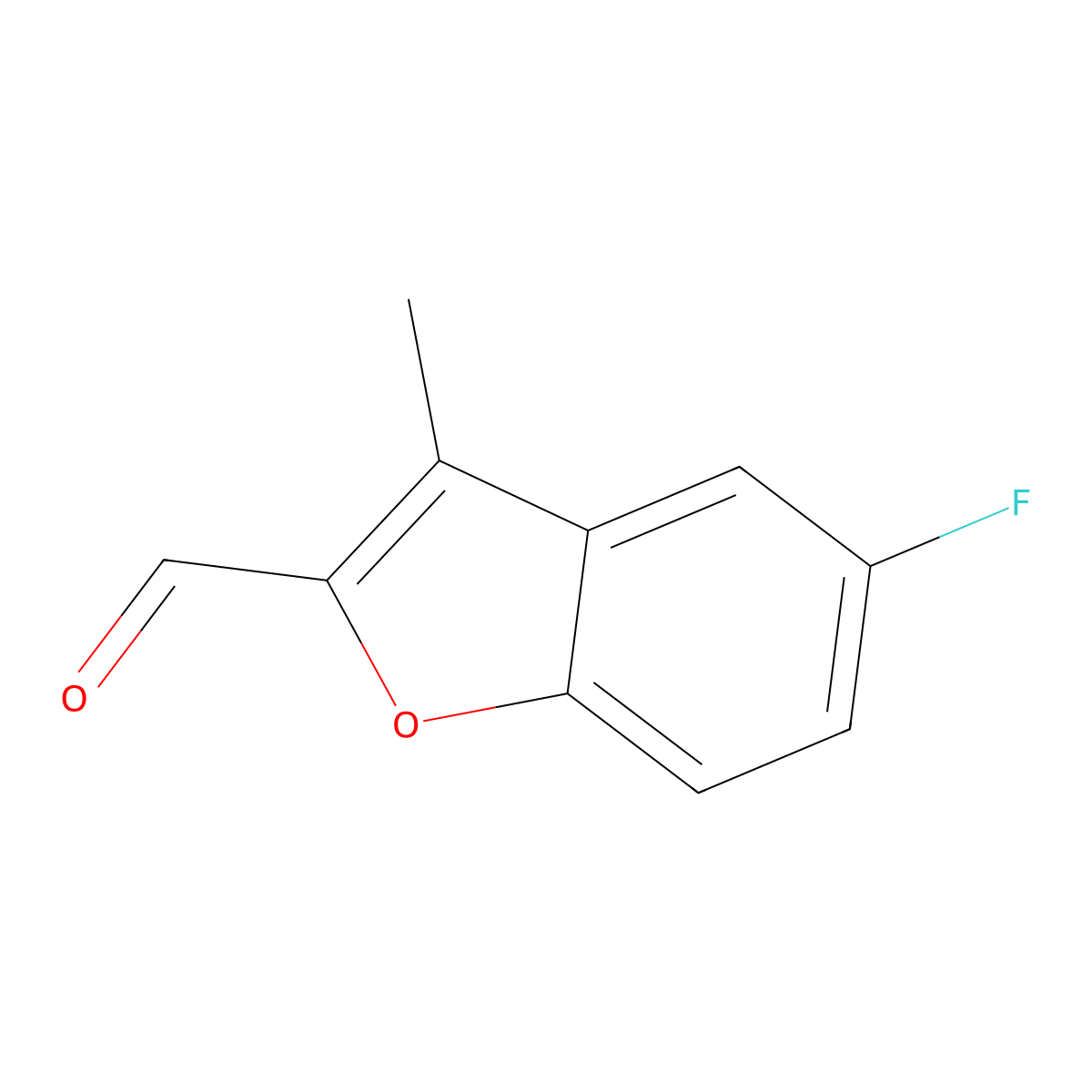 5-Fluoro-3-methyl-1-benzofuran-2-carbaldehyde molecular structure, CAS 57329-34-7