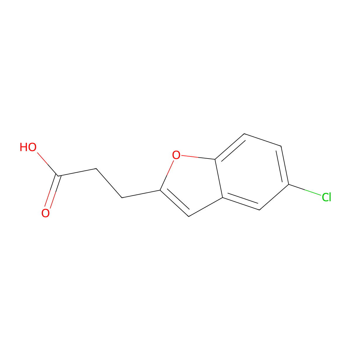 3-(5-Chloro-1-benzofuran-2-yl)propanoic acid molecular structure, CAS 57329-63-2