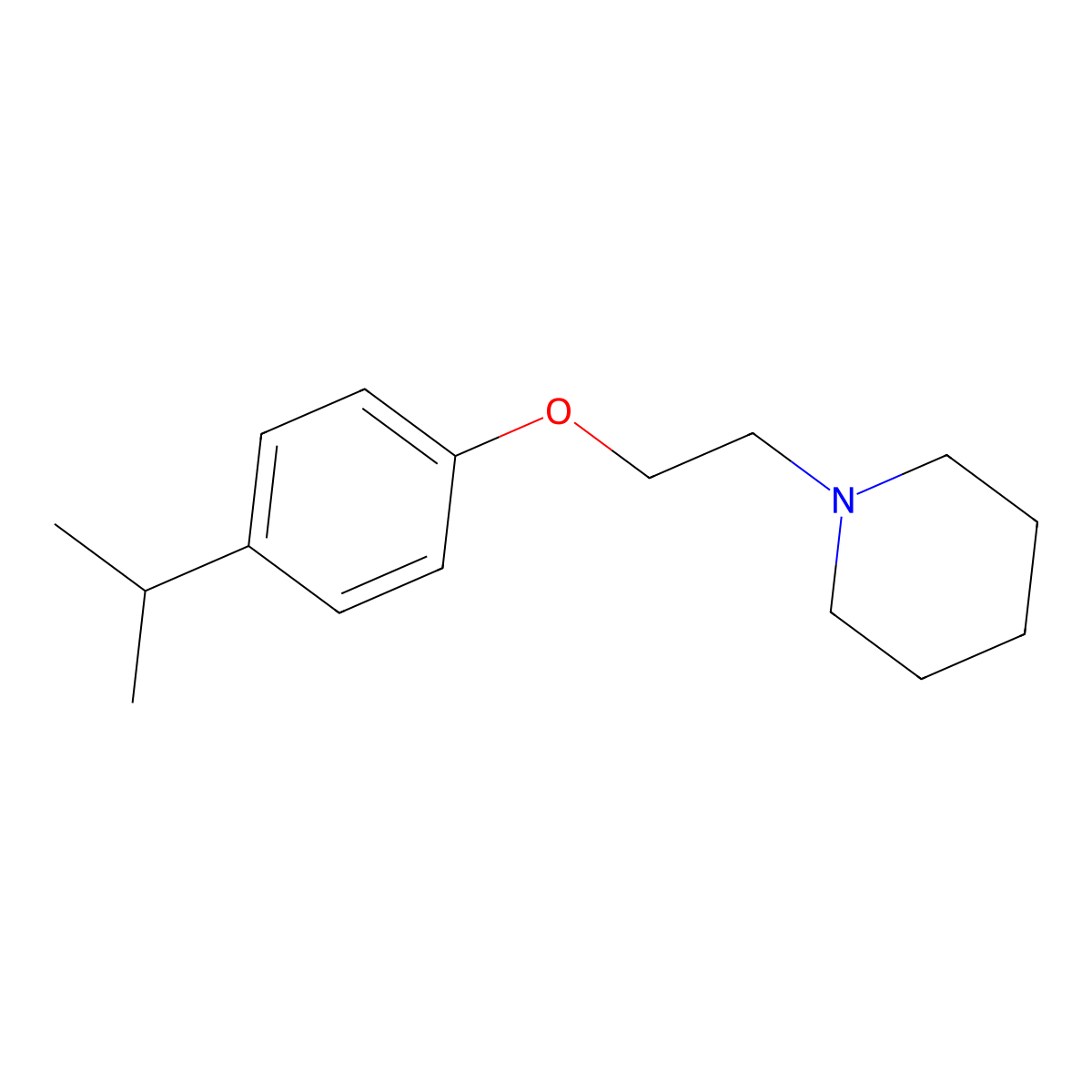 1-[2-(4-Propan-2-ylphenoxy)ethyl]piperidine molecular structure, CAS 5733-33-5