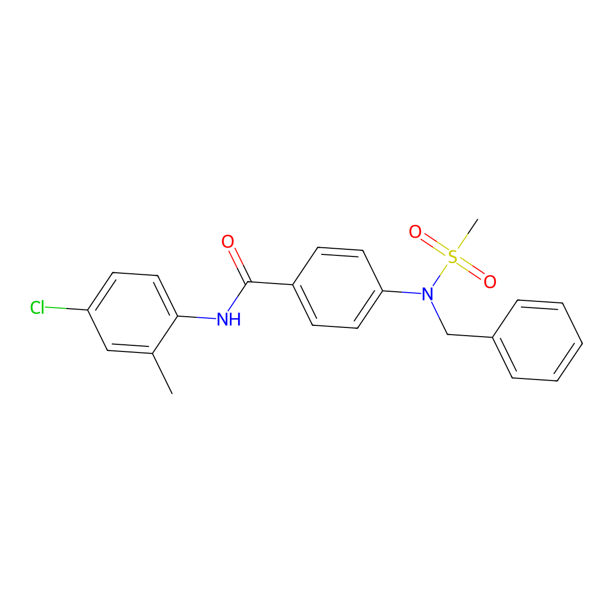 4-[benzyl(methylsulfonyl)amino]-N-(4-chloro-2-methylphenyl)benzamide molecular structure, CAS 5733-80-2