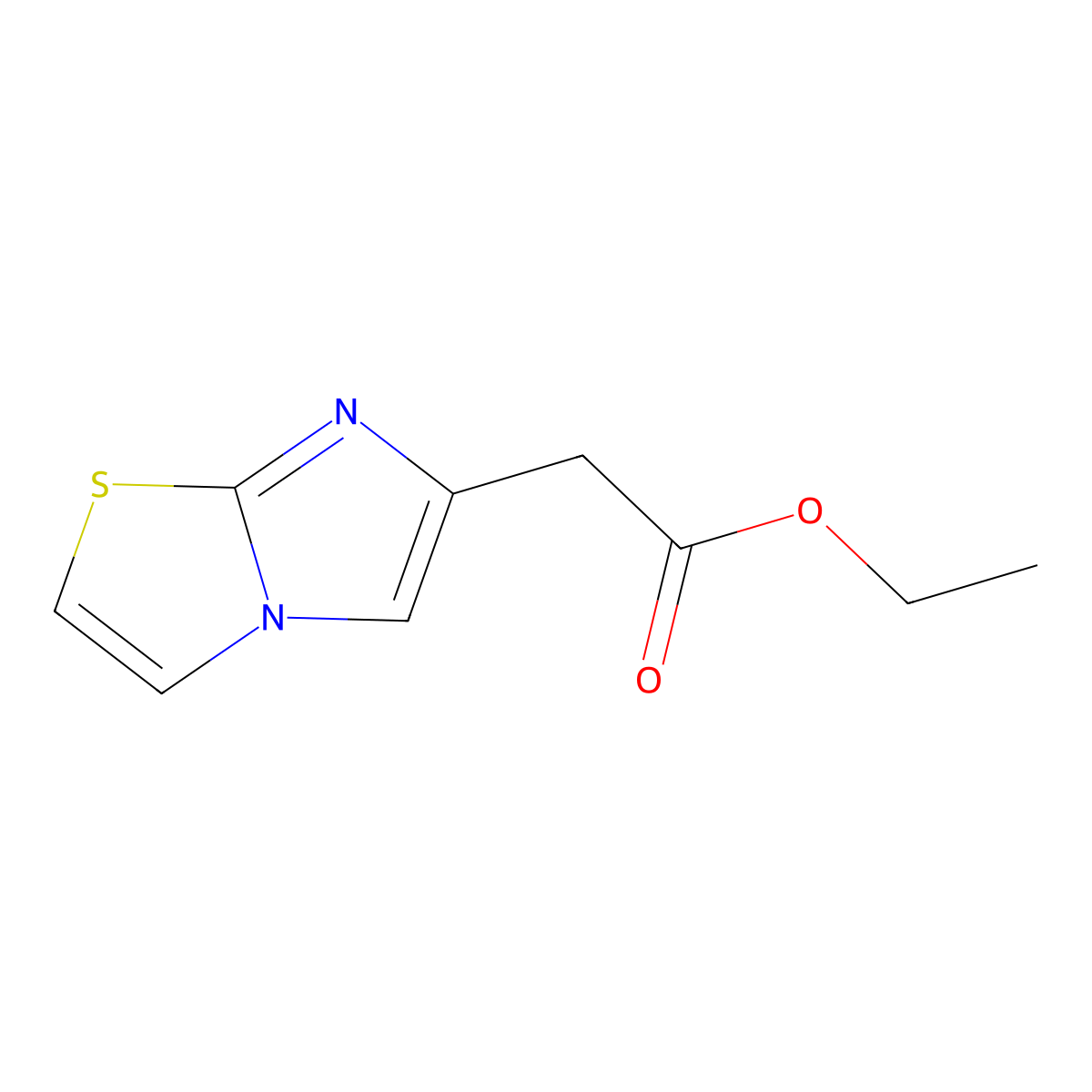 Ethyl 2-(imidazo(2,1-b)(1,3)thiazol-6-yl)acetate molecular structure, CAS 57332-73-7