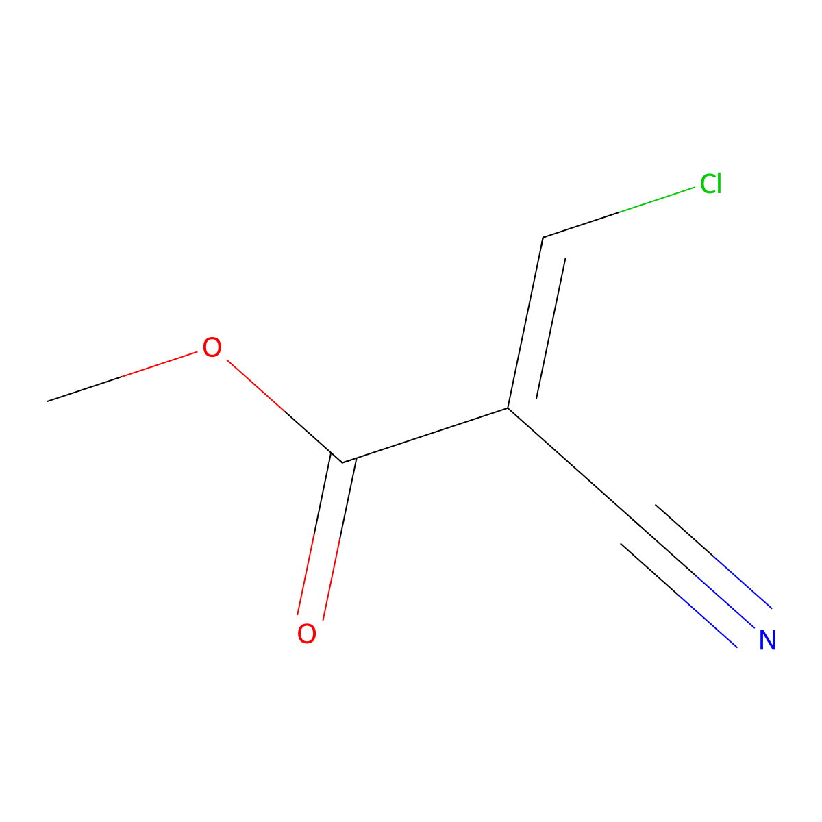 Methyl 3-chloro-2-cyanoprop-2-enoate molecular structure, CAS 57337-96-9