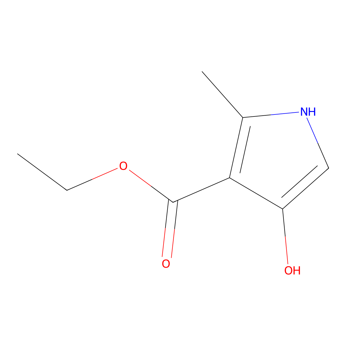 Ethyl 4-hydroxy-2-methyl-1H-pyrrole-3-carboxylate molecular structure, CAS 57338-83-7