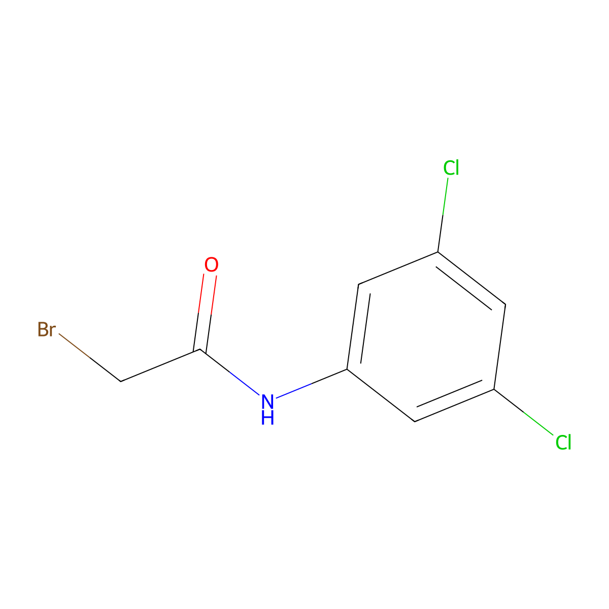 2-bromo-N-(3,5-dichlorophenyl)acetamide molecular structure, CAS 57339-11-4