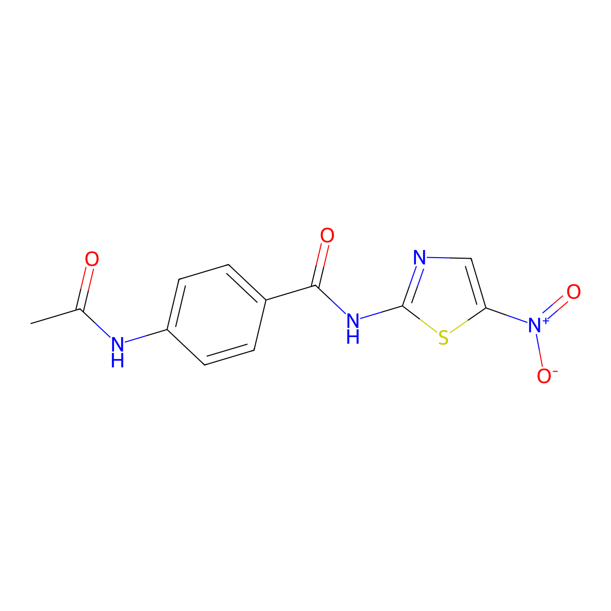 4-acetamido-N-(5-nitro-1,3-thiazol-2-yl)benzamide molecular structure, CAS 5734-52-1
