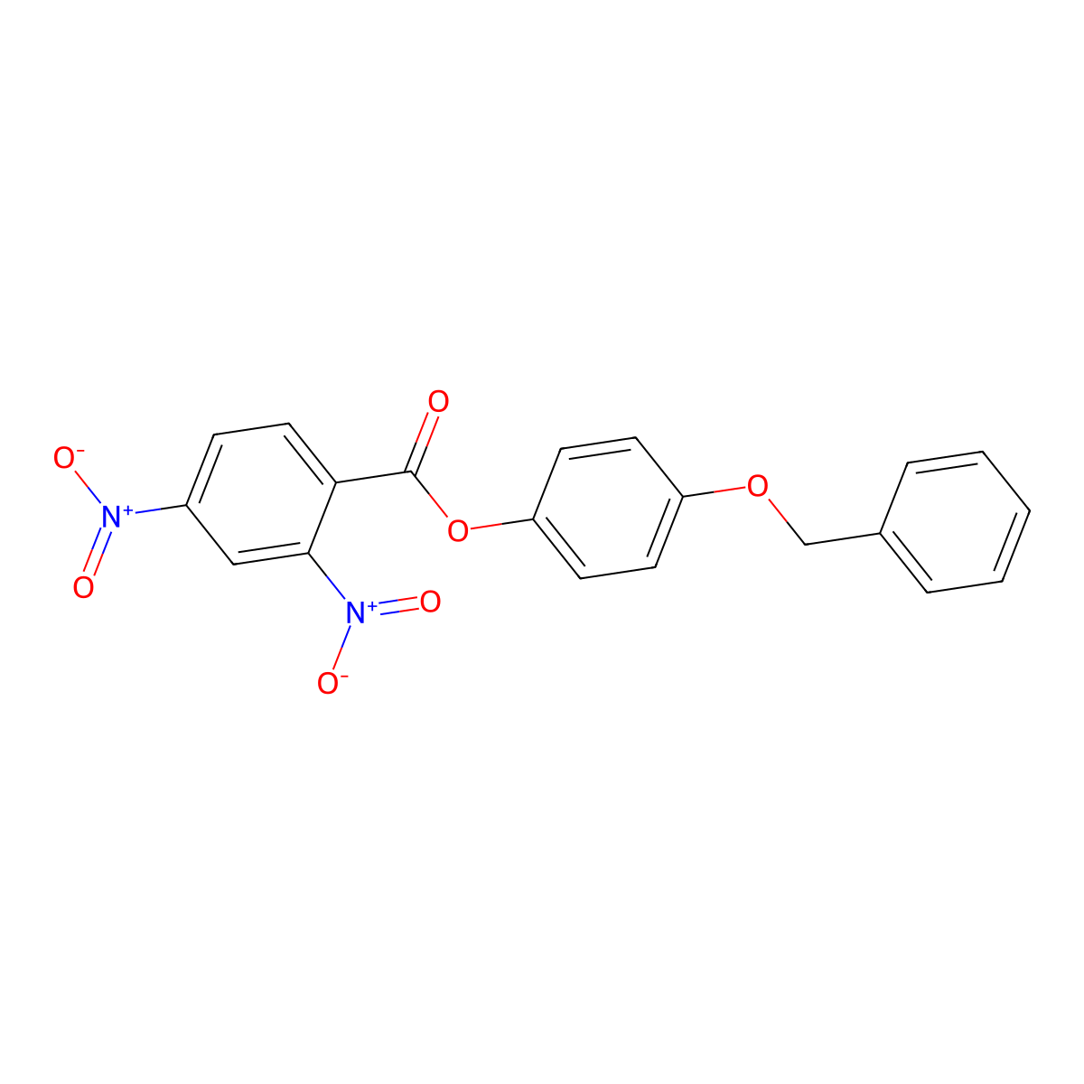 (4-Phenylmethoxyphenyl) 2,4-dinitrobenzoate molecular structure, CAS 5734-53-2