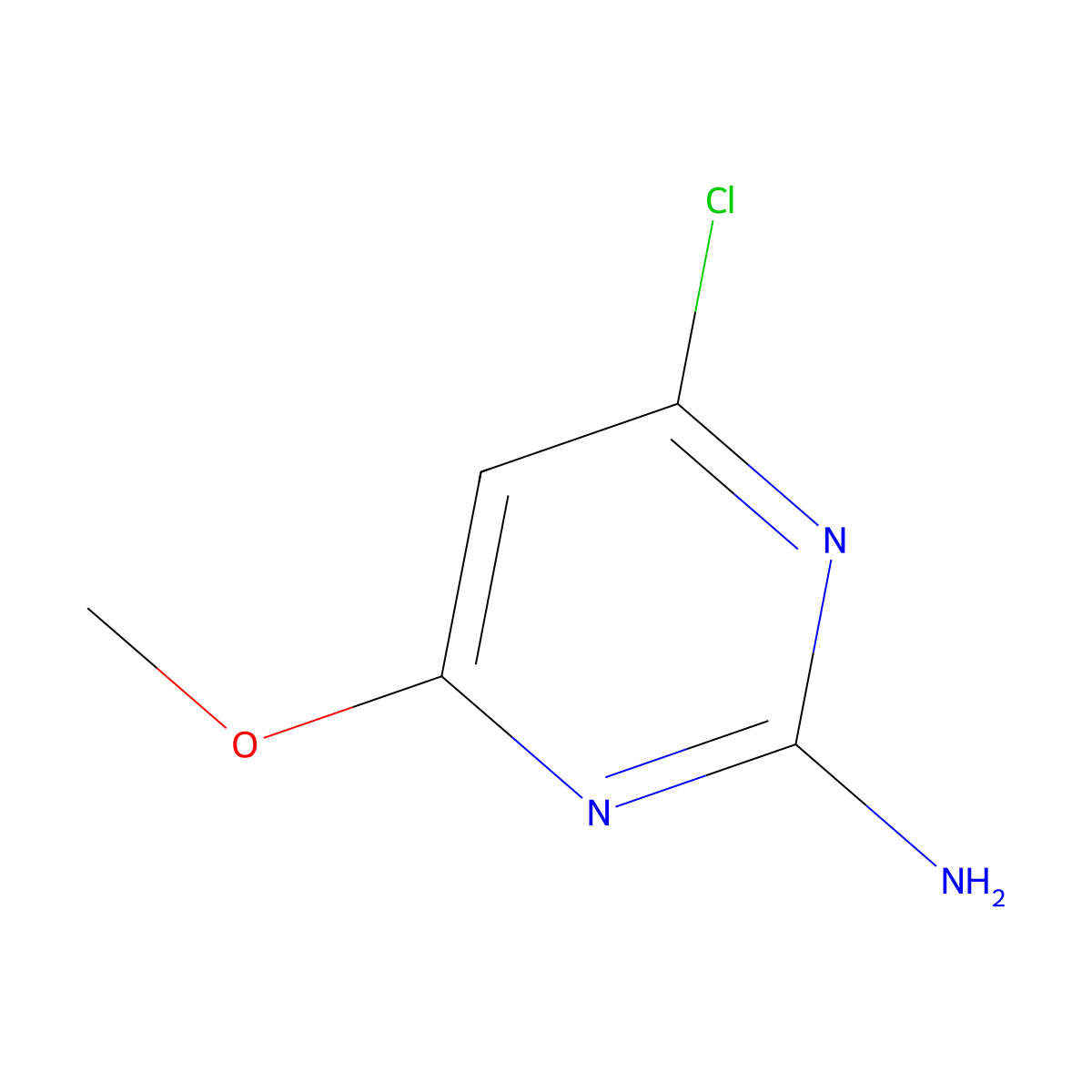 2-Pyrimidinamine, 4-chloro-6-methoxy- molecular structure, CAS 5734-64-5