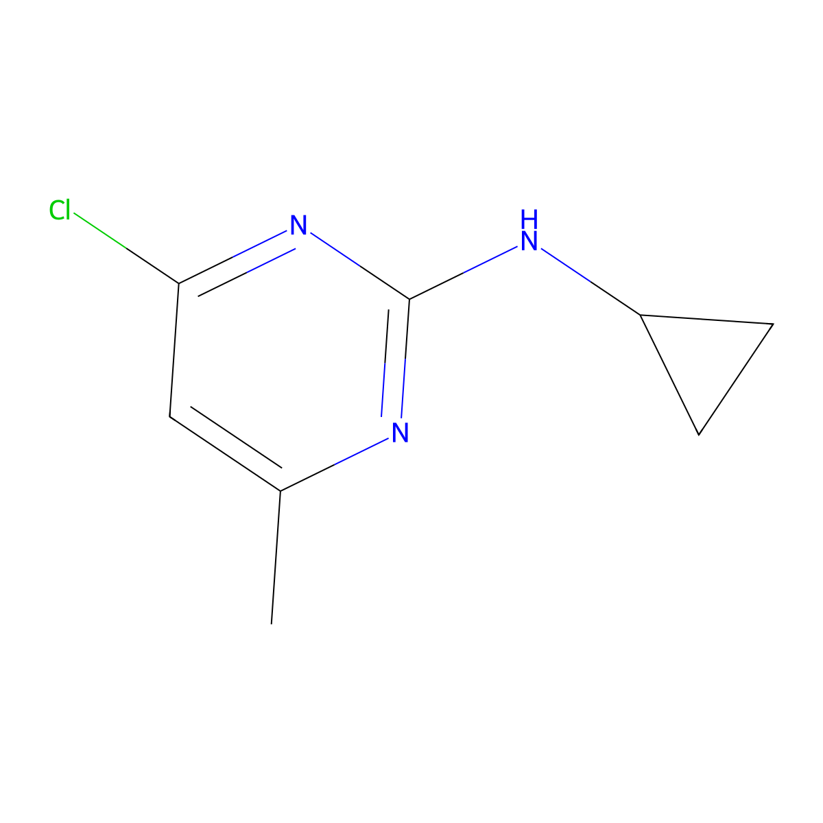 4-Chloro-N-cyclopropyl-6-methylpyrimidin-2-amine molecular structure, CAS 5734-73-6