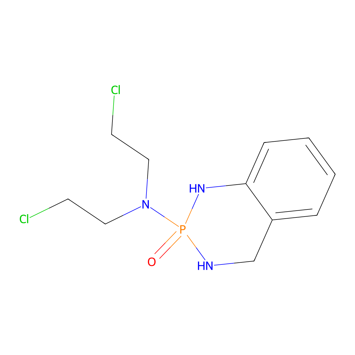 N,N-bis(2-chloroethyl)-2-oxo-3,4-dihydro-1H-1,3,2lambda5-benzodiazaphosphinin-2-amine molecular structure, CAS 57341-46-5