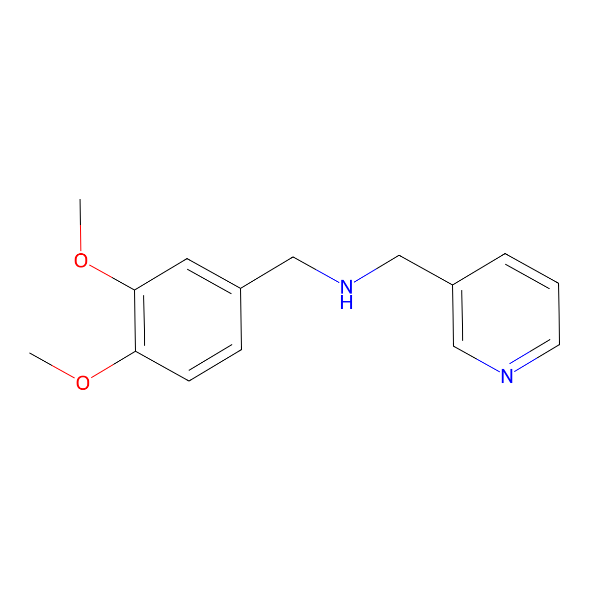 (3,4-Dimethoxy-benzyl)-pyridin-3-ylmethyl-amine molecular structure, CAS 57342-19-5
