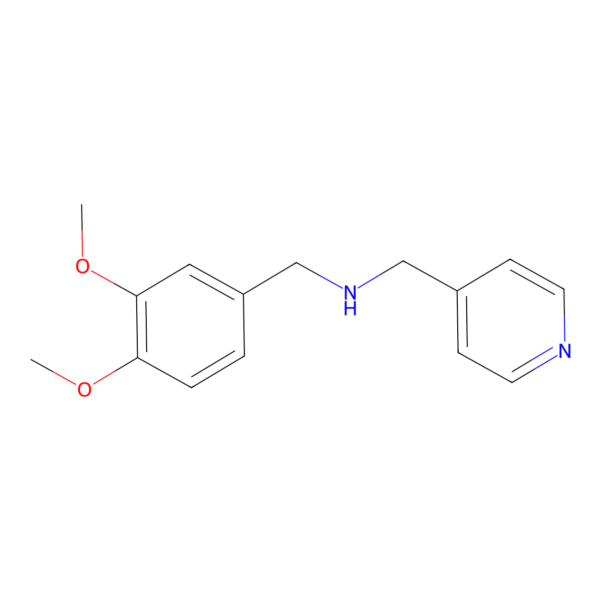 (3,4-Dimethoxybenzyl)pyridin-4-ylmethylamine molecular structure, CAS 57342-20-8