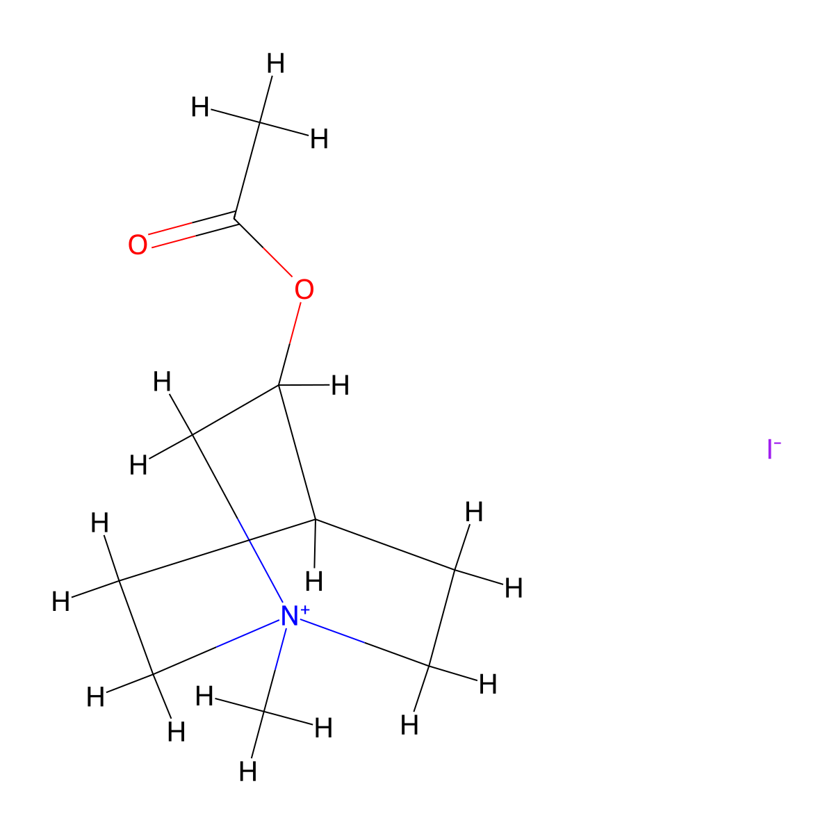 Quinuclidinium, 3-hydroxy-1-methyl-, iodide, acetate molecular structure, CAS 57345-44-5