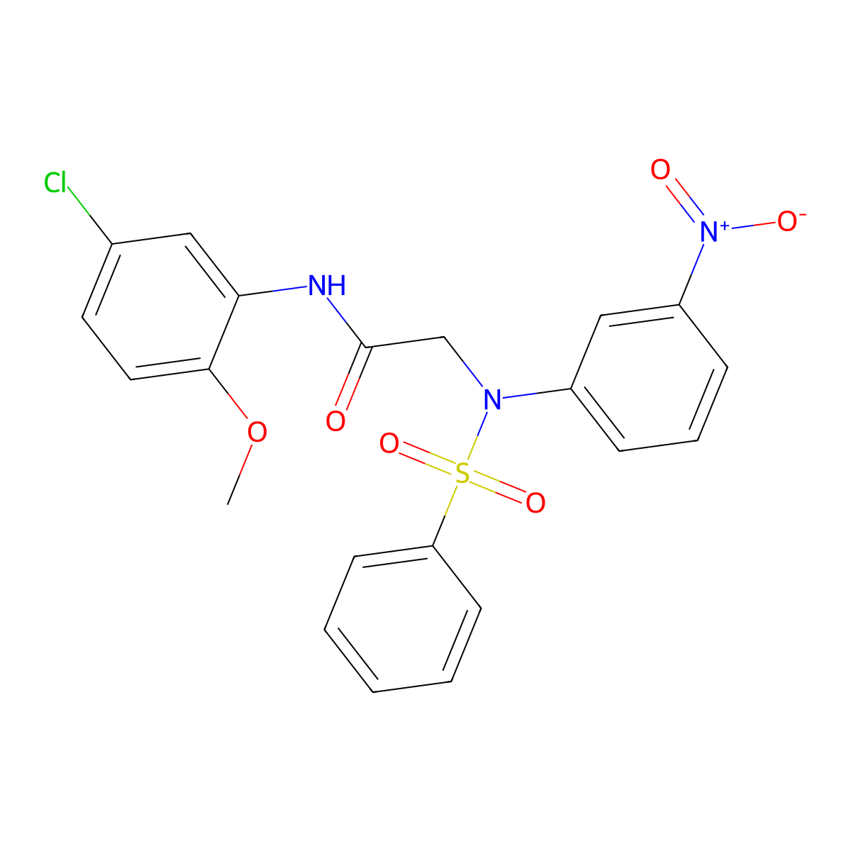 2-[N-(benzenesulfonyl)-3-nitroanilino]-N-(5-chloro-2-methoxyphenyl)acetamide molecular structure, CAS 5735-57-9