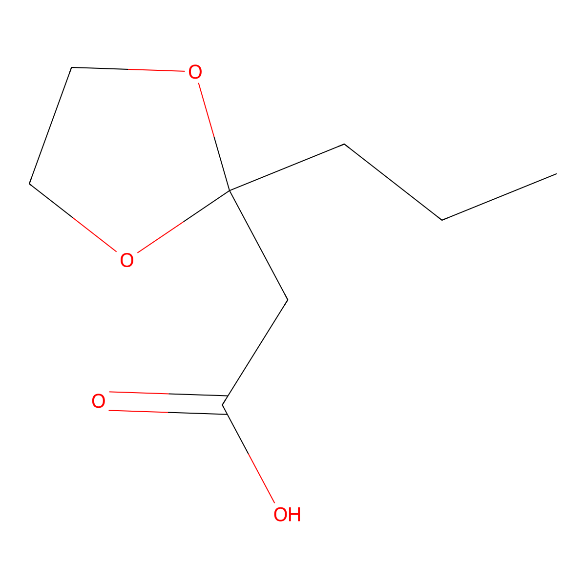2-(2-Propyl-1,3-dioxolan-2-yl)acetic acid molecular structure, CAS 5735-99-9
