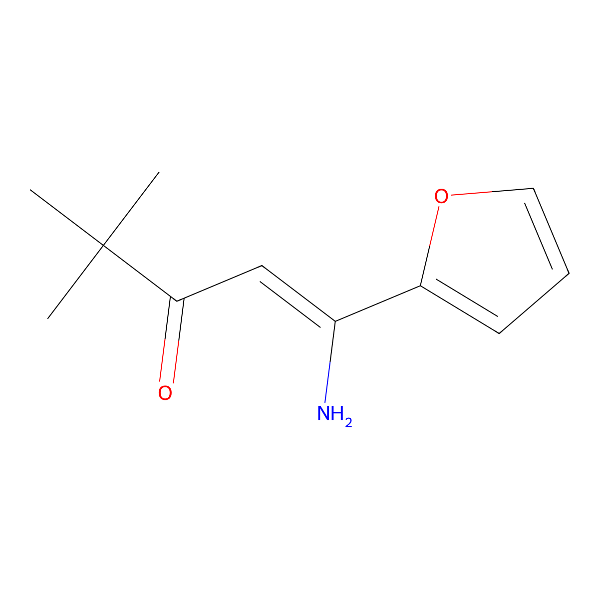 1-Amino-1-(furan-2-yl)-4,4-dimethylpent-1-en-3-one molecular structure, CAS 57352-05-3