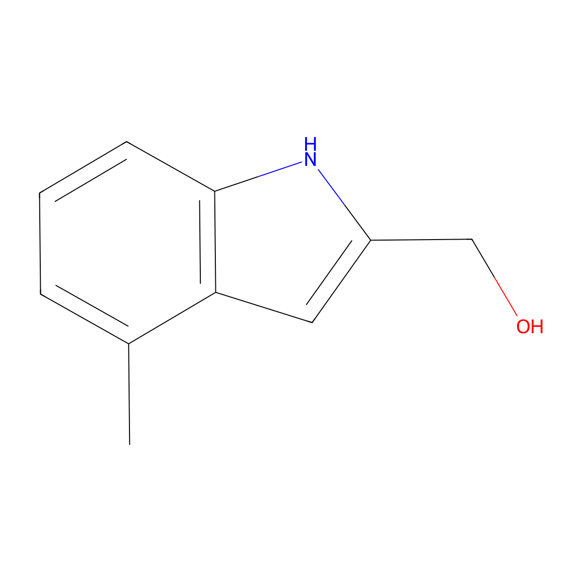 (4-methyl-1H-indol-2-yl)methanol molecular structure, CAS 57352-42-8
