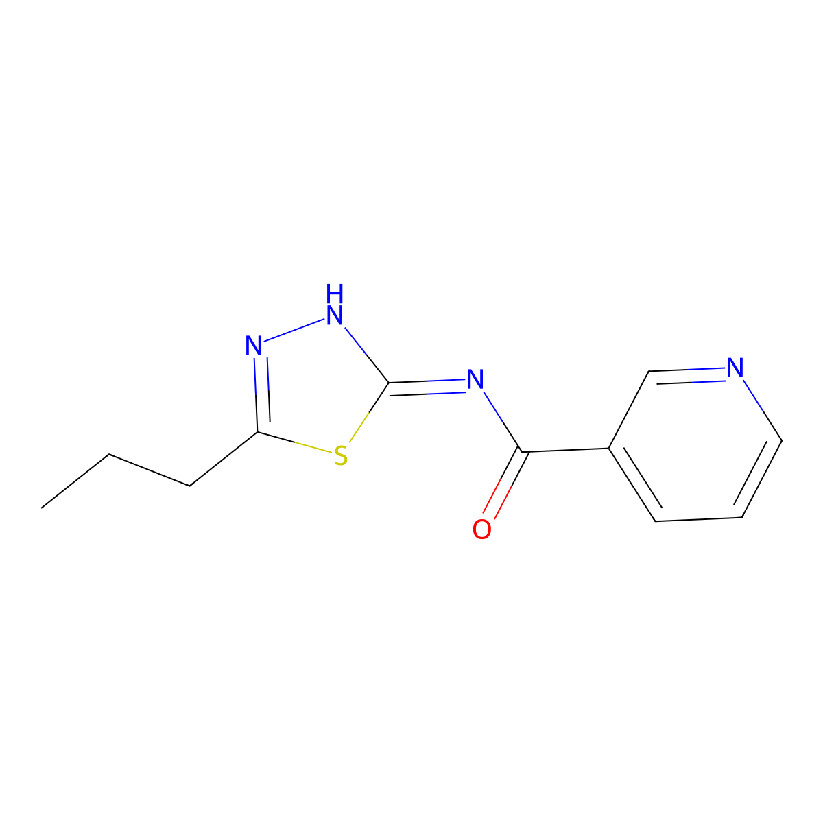 N-(5-propyl-1,3,4-thiadiazol-2-yl)pyridine-3-carboxamide molecular structure, CAS 57352-49-5