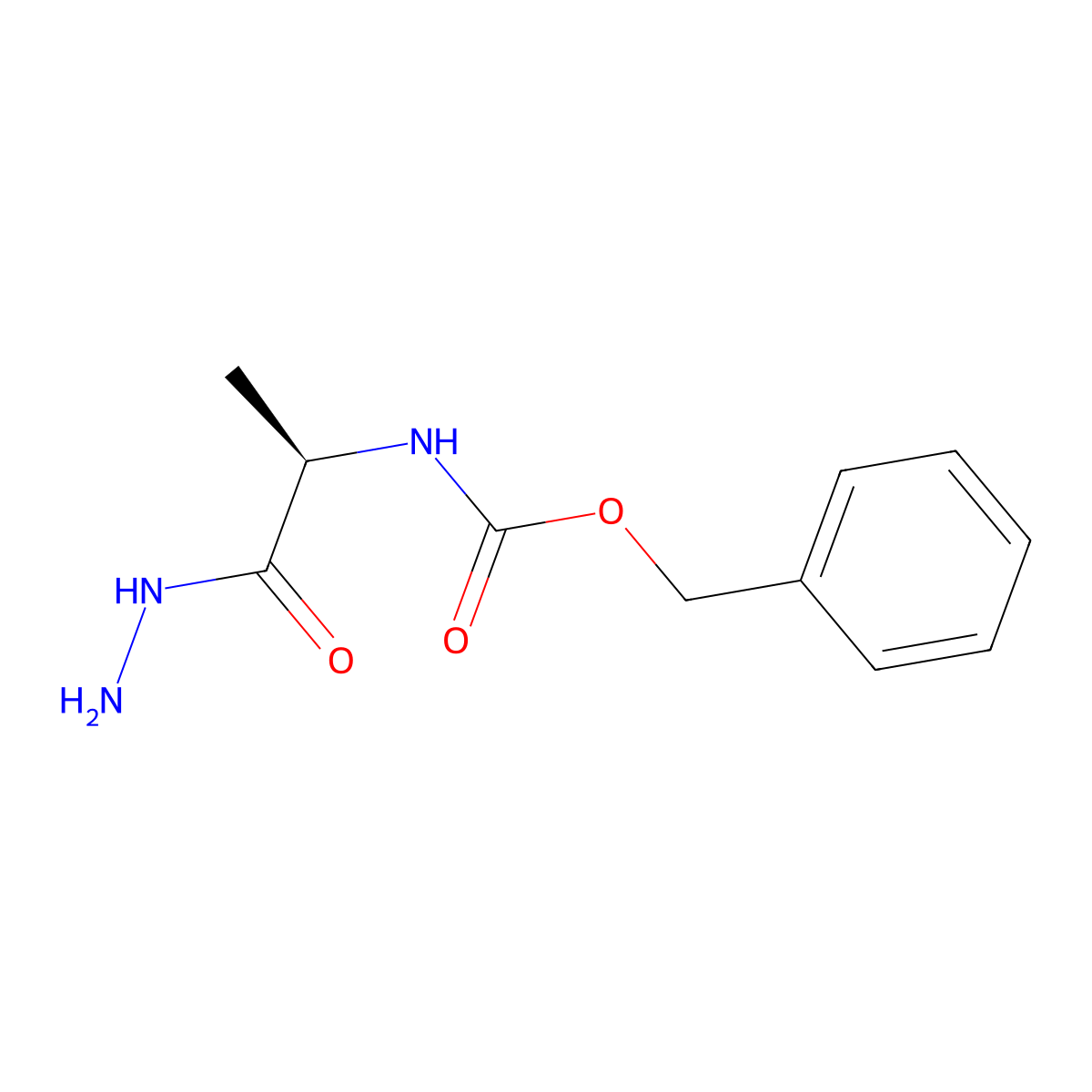 benzyl N-[(1R)-1-(hydrazinecarbonyl)ethyl]carbamate molecular structure, CAS 57355-13-2