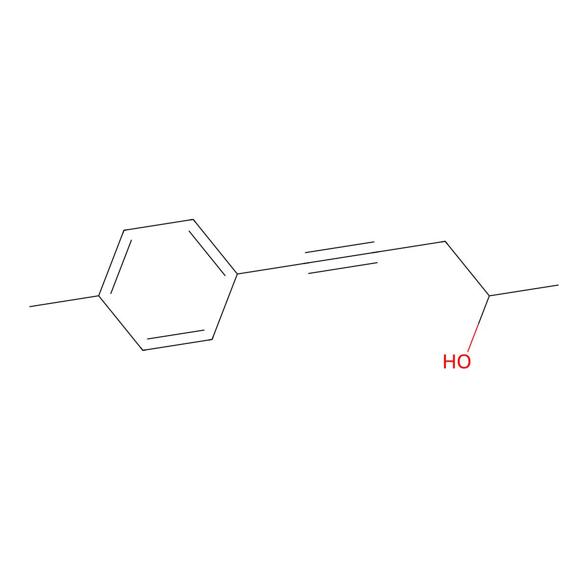 Tolylpent-1-yn-4-ol molecular structure, CAS 57355-73-4