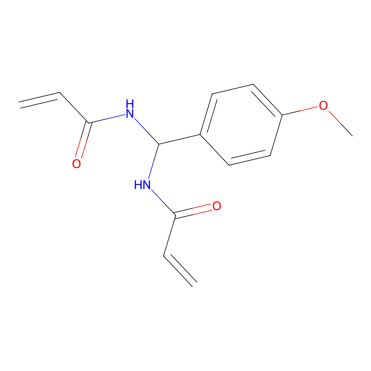 N-((Acryloylamino)(4-methoxyphenyl)methyl)acrylamide molecular structure, CAS 57356-12-4