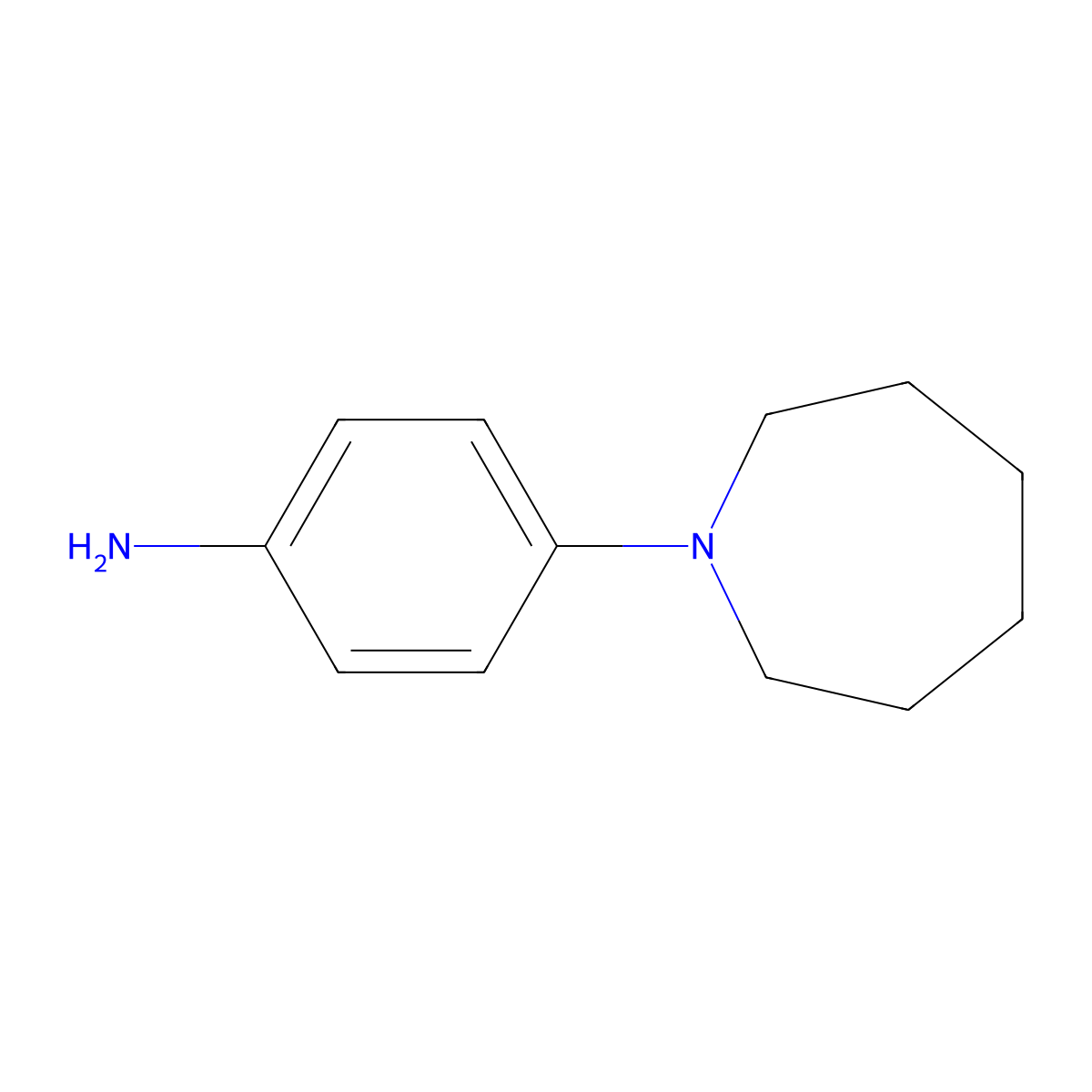 Benzenamine, 4-(hexahydro-1H-azepin-1-yl)- molecular structure, CAS 57356-18-0