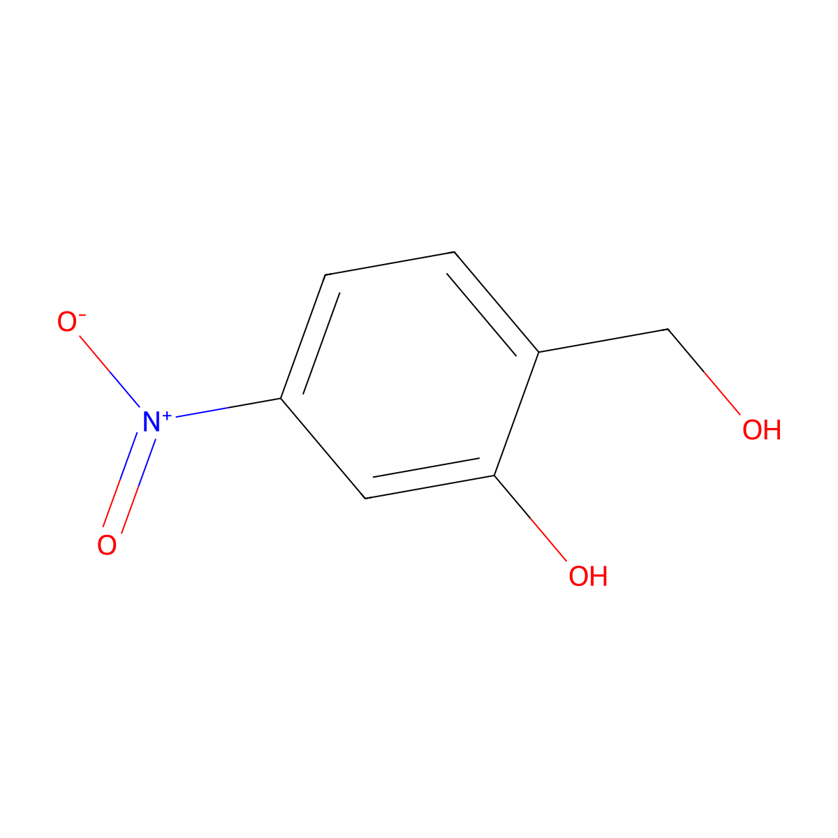 2-Hydroxy-4-nitrobenzyl alcohol molecular structure, CAS 57356-40-8