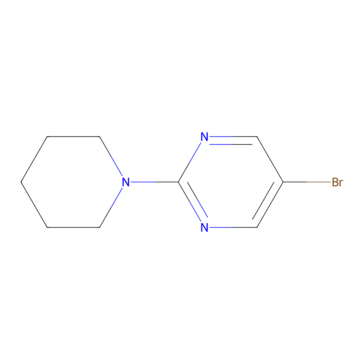 5-Bromo-2-(piperidin-1-yl)pyrimidine molecular structure, CAS 57356-64-6