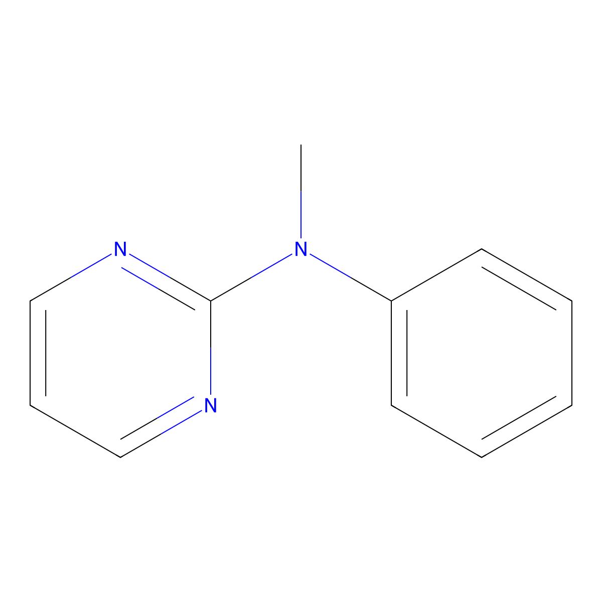 N-Methyl-N-phenyl-2-pyrimidinamine molecular structure, CAS 57356-65-7