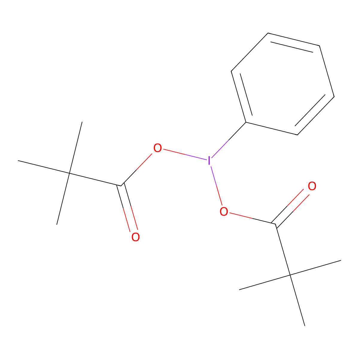 Bis(tert-butylcarbonyloxy)iodo benzene molecular structure, CAS 57357-20-7