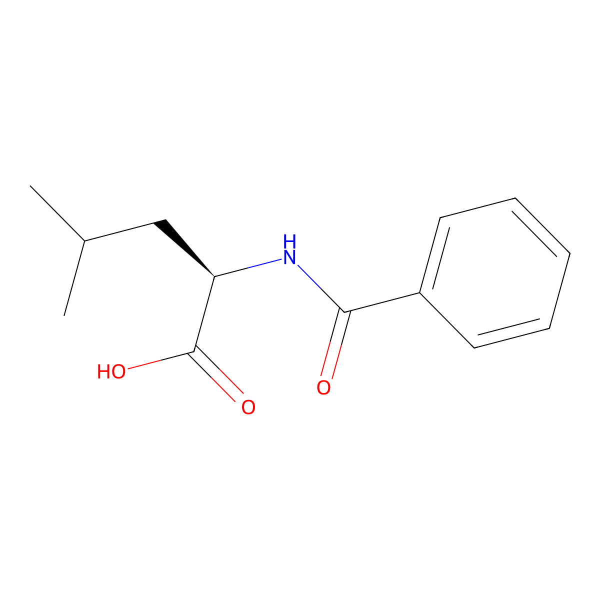 D-Leucine, N-benzoyl- molecular structure, CAS 57357-55-8