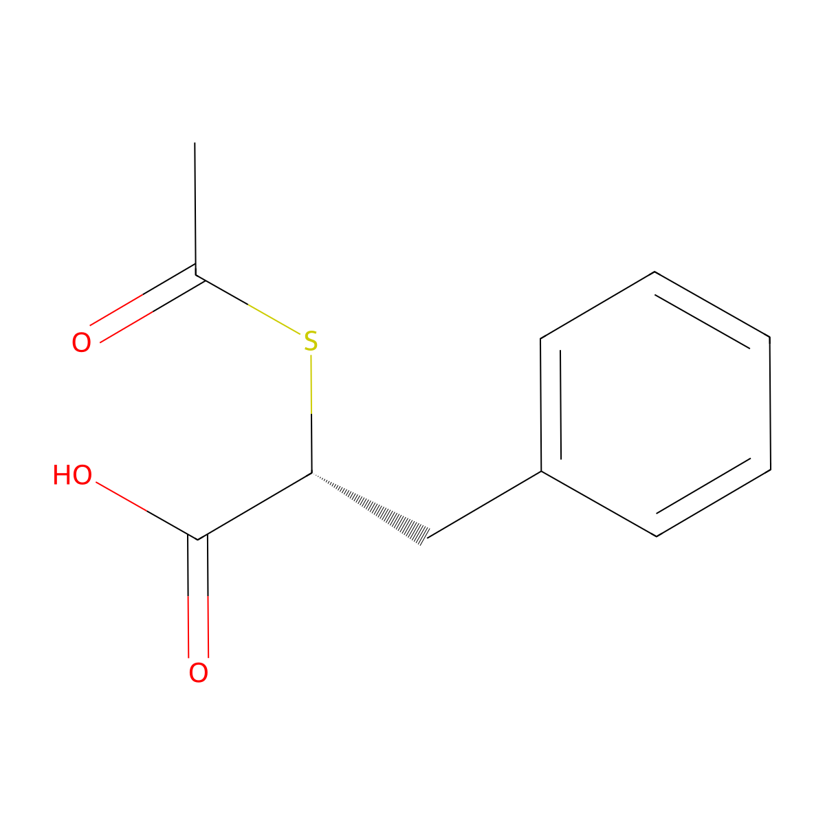 (R)-2-Acetylthio-3-phenylpropionic Acid molecular structure, CAS 57359-76-9