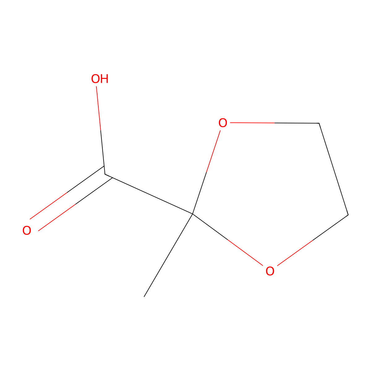 2-Methyl-1,3-Dioxolane-2-Carboxylic Acid molecular structure, CAS 5736-04-9