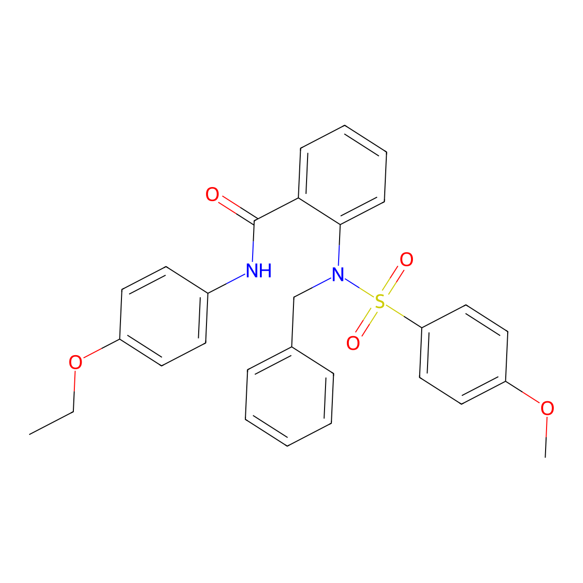 2-{benzyl[(4-methoxyphenyl)sulfonyl]amino}-N-(4-ethoxyphenyl)benzamide molecular structure, CAS 5736-07-2