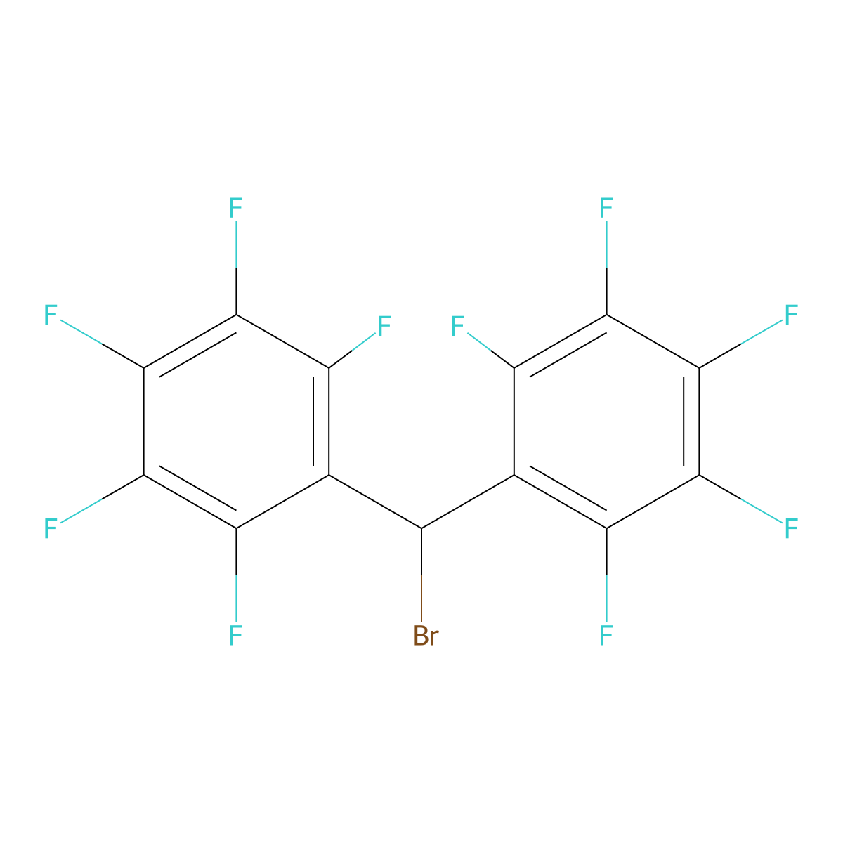 Benzene, 1,1'-(bromomethylene)bis(2,3,4,5,6-pentafluoro- molecular structure, CAS 5736-49-2