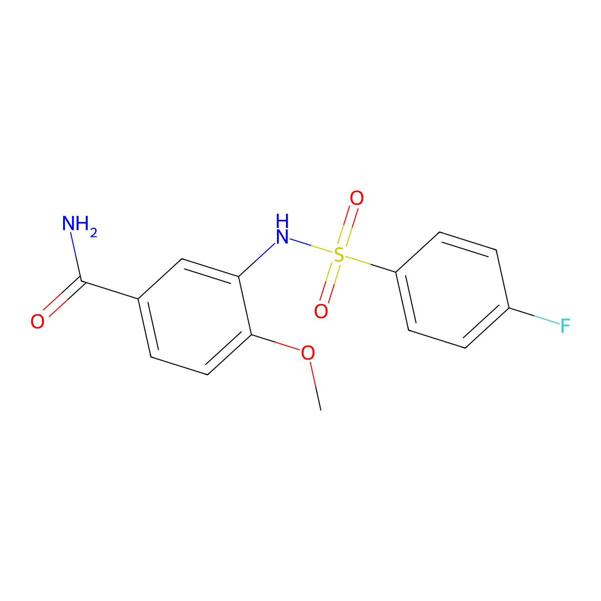 3-[(4-Fluorophenyl)sulfonylamino]-4-methoxybenzamide molecular structure, CAS 5736-80-1