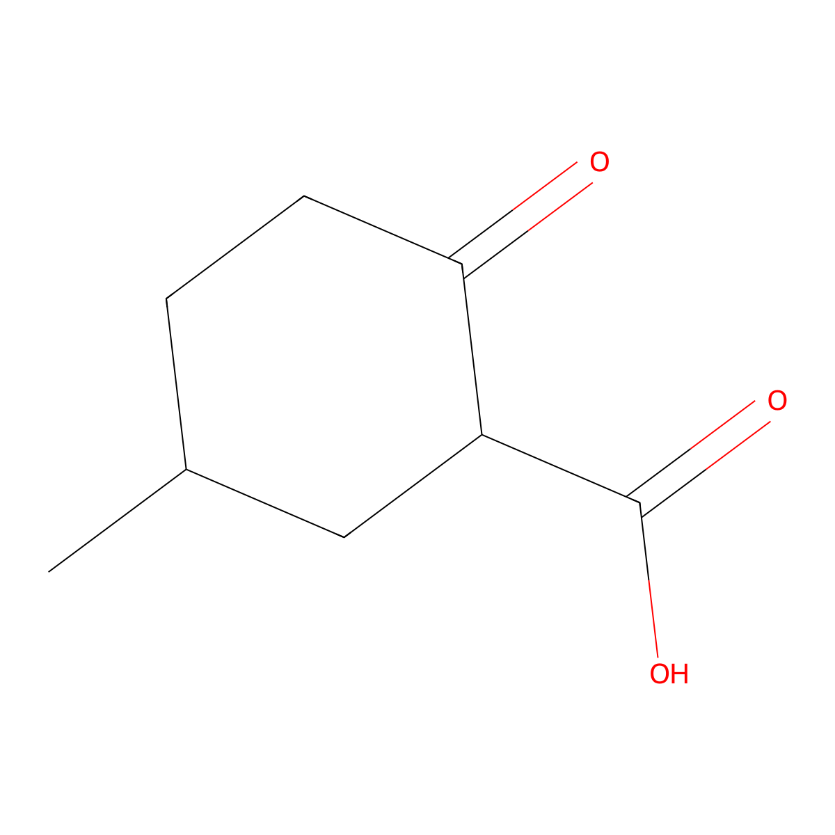 5-Methyl-2-oxocyclohexane-1-carboxylic acid molecular structure, CAS 57365-80-7