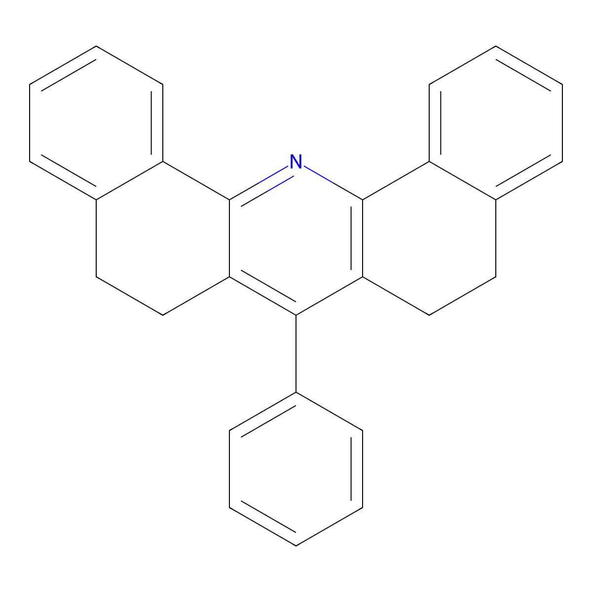 7-Phenyl-5,6,8,9-tetrahydrodibenz(C,H)acridine molecular structure, CAS 57366-68-4