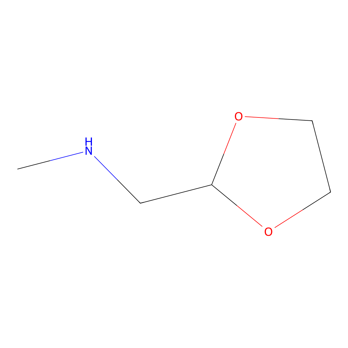1,3-Dioxolane-2-methanamine, N-methyl- molecular structure, CAS 57366-77-5
