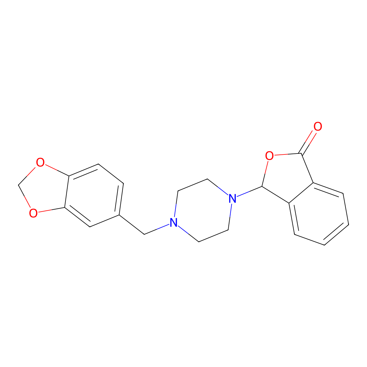 3-[4-(1,3-benzodioxol-5-ylmethyl)piperazin-1-yl]-2-benzofuran-1(3H)-one molecular structure, CAS 573669-15-5