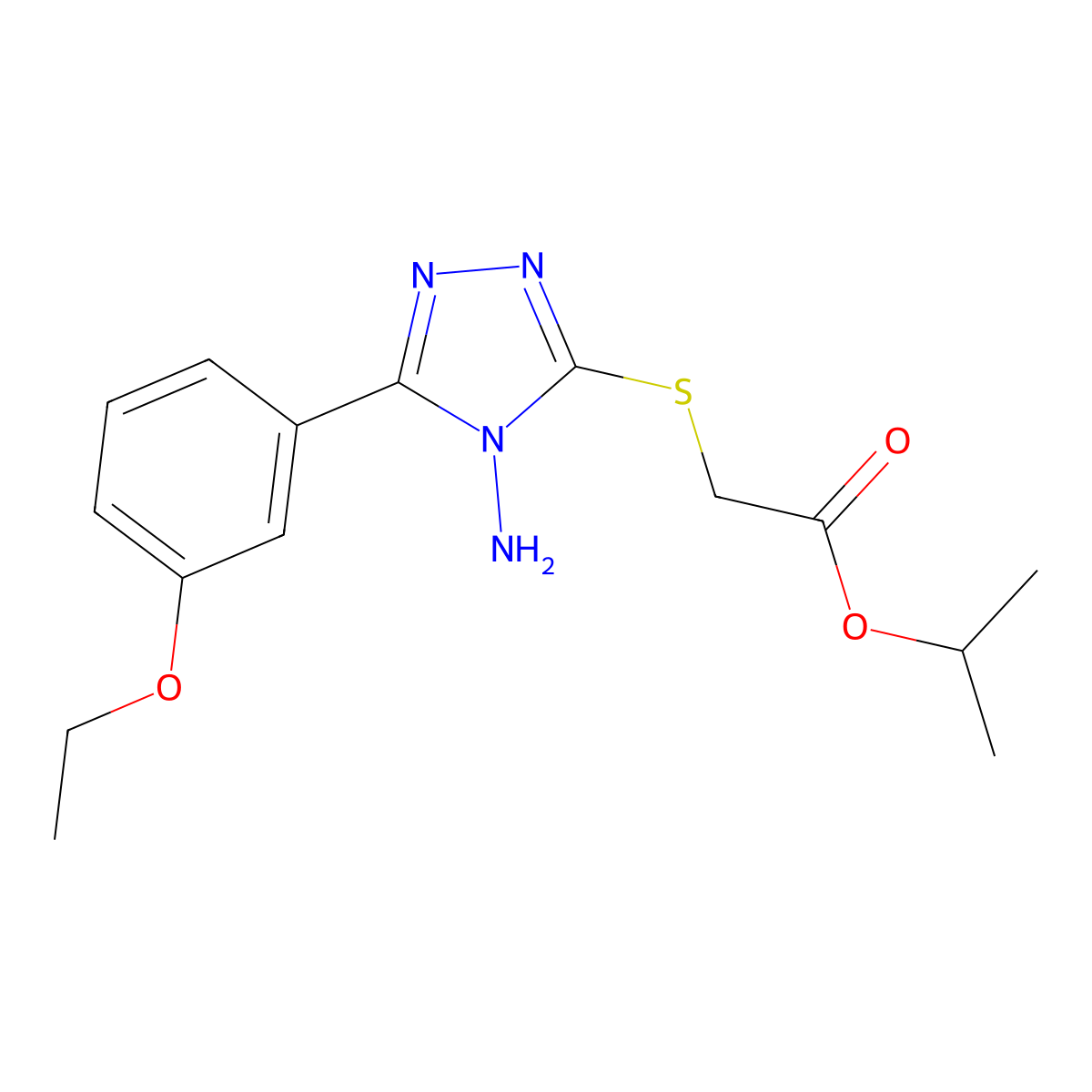 Methylethyl 2-[4-amino-5-(3-ethoxyphenyl)-1,2,4-triazol-3-ylthio]acetate molecular structure, CAS 573669-30-4