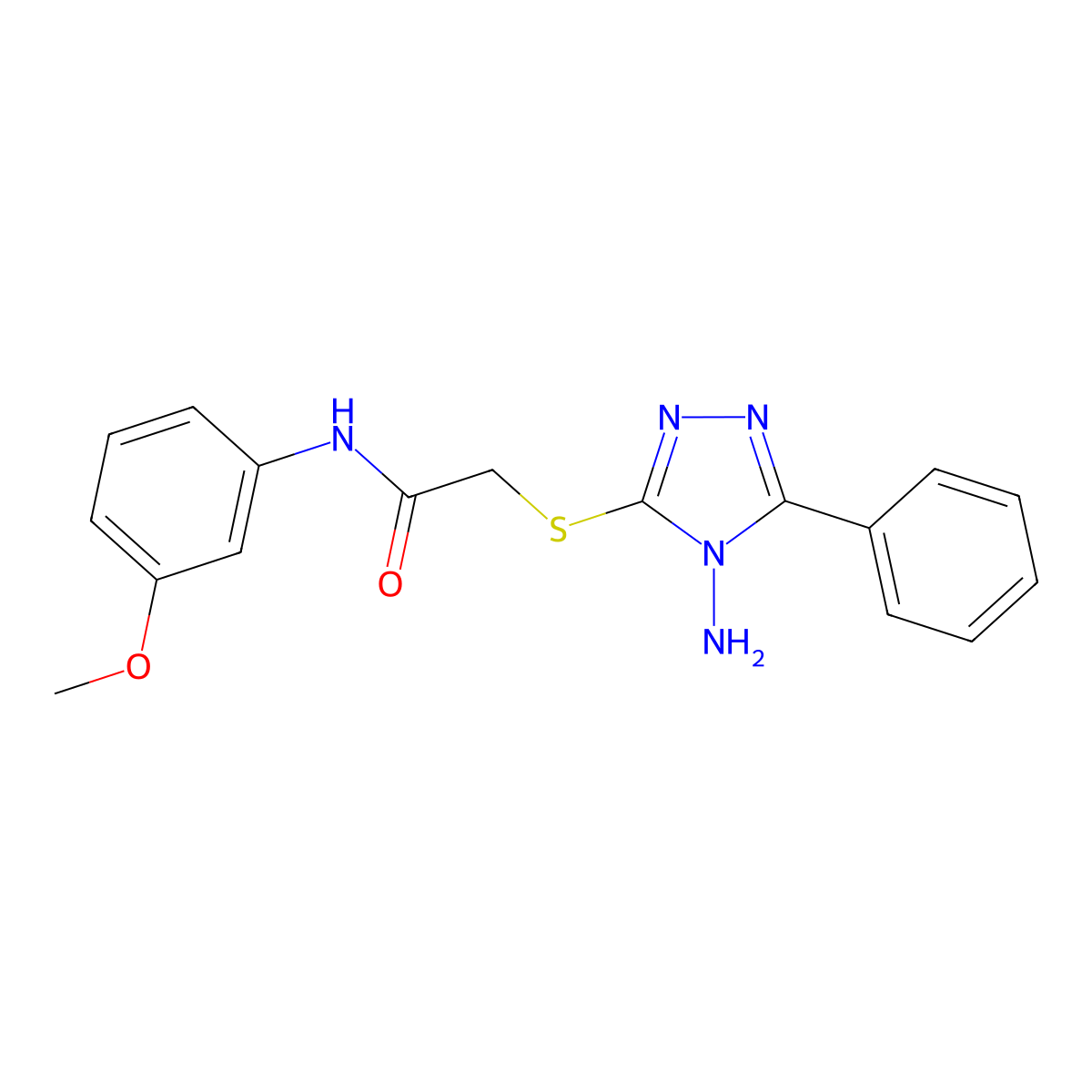 2-[(4-amino-5-phenyl-4H-1,2,4-triazol-3-yl)sulfanyl]-N-(3-methoxyphenyl)acetamide molecular structure, CAS 573669-40-6