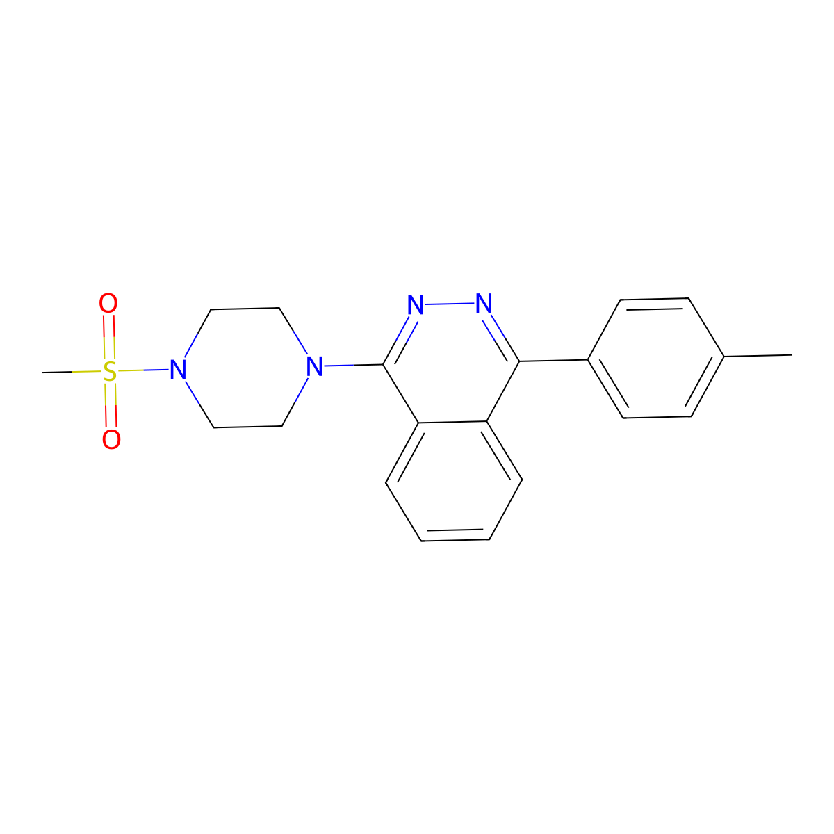 1-(4-Methylphenyl)-4-(4-methylsulfonylpiperazin-1-yl)phthalazine molecular structure, CAS 573669-95-1