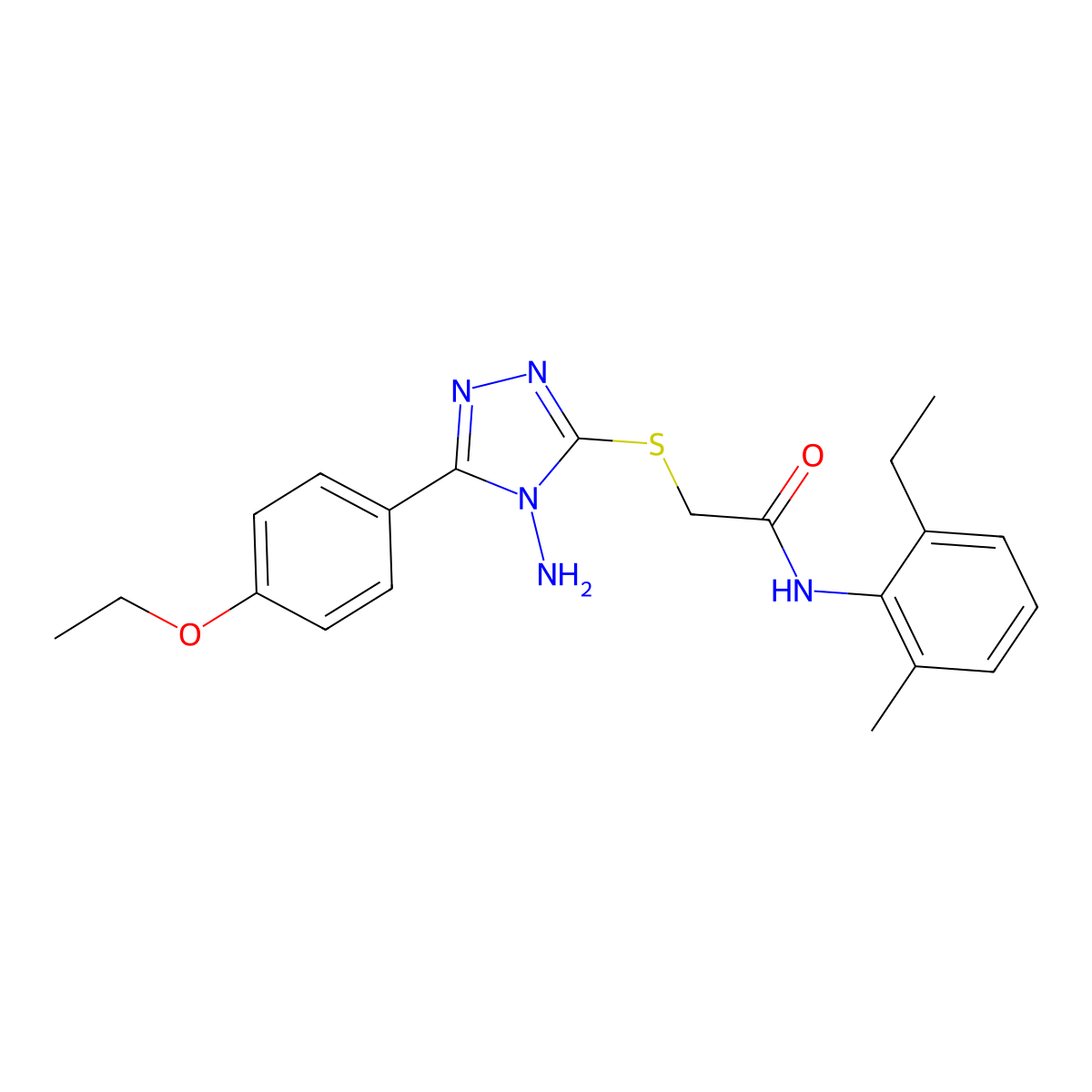 2-{[4-amino-5-(4-ethoxyphenyl)-4H-1,2,4-triazol-3-yl]sulfanyl}-N-(2-ethyl-6-methylphenyl)acetamide molecular structure, CAS 573670-01-6