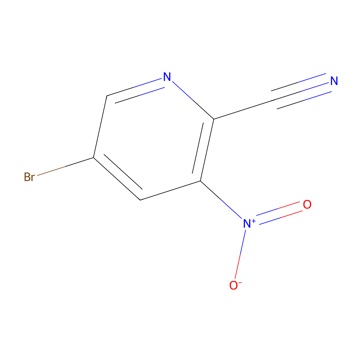 5-Bromo-3-nitropyridine-2-carbonitrile molecular structure, CAS 573675-25-9