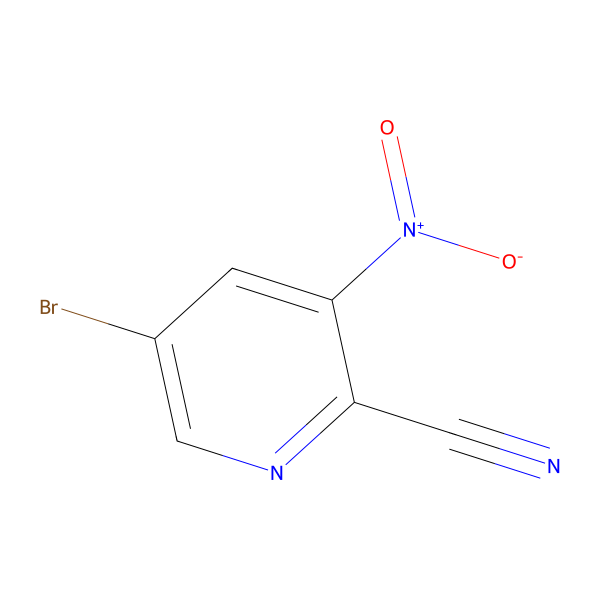 5-Bromo-3-nitropyridine-2-carbonitrile molecular structure, CAS 573675-25-9