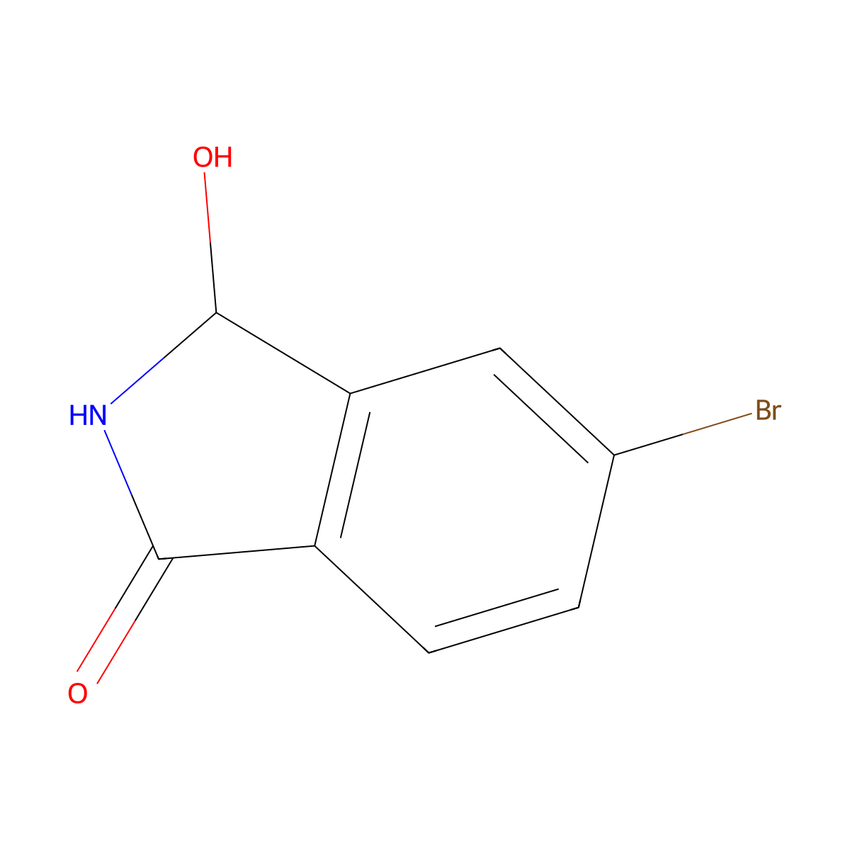 5-Bromo-3-hydroxyisoindolin-1-one molecular structure, CAS 573675-39-5