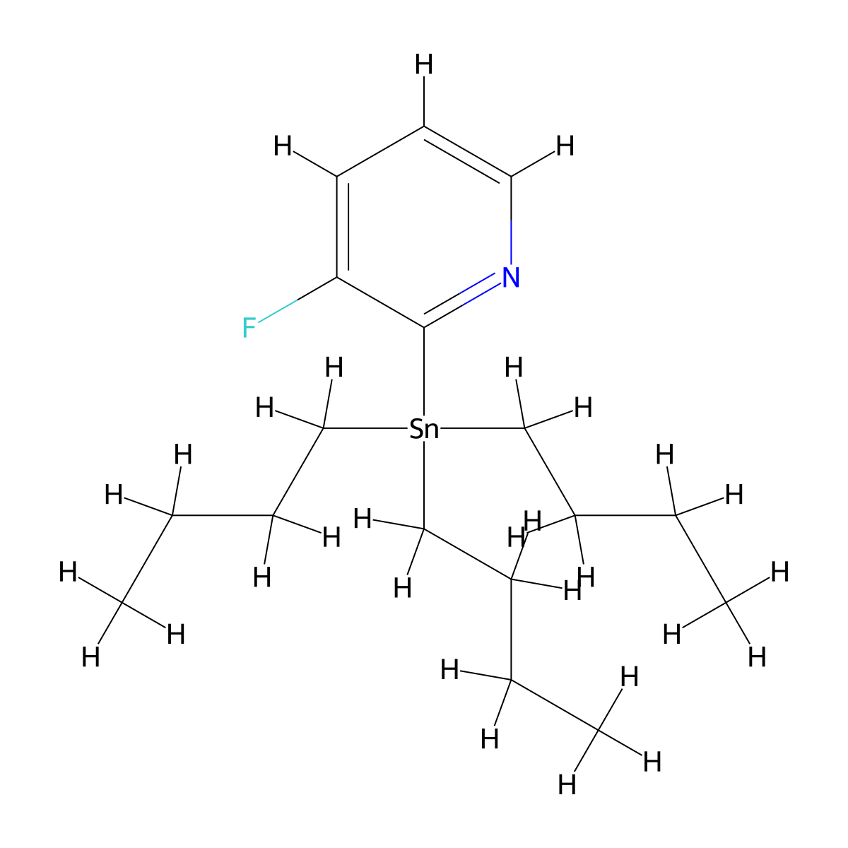3-Fluoro-2-(tributylstannyl)pyridine molecular structure, CAS 573675-60-2