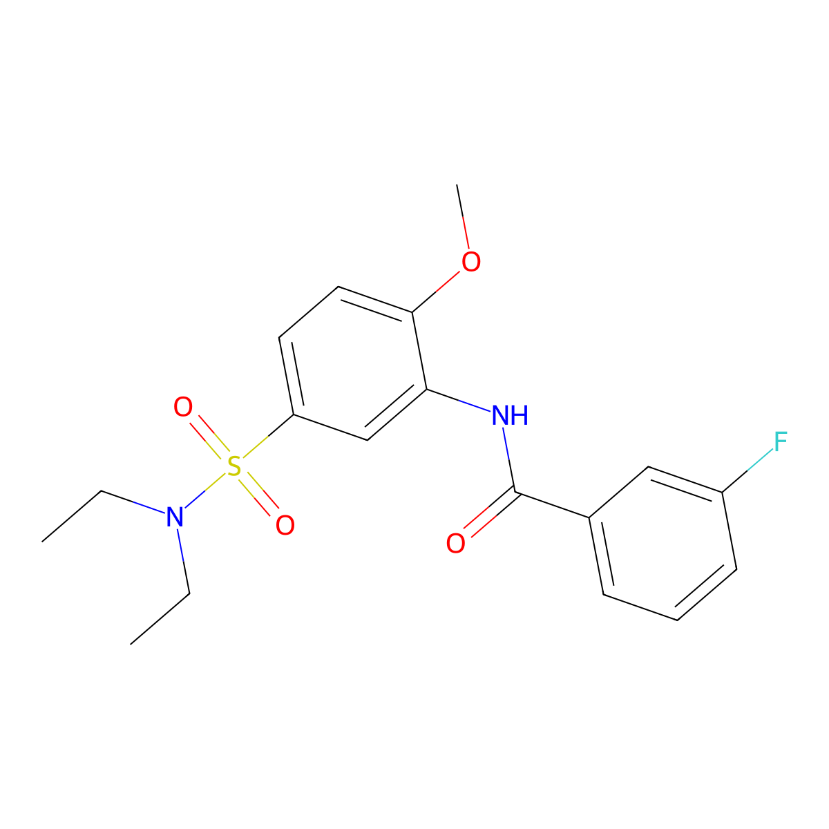 N-[5-(diethylsulfamoyl)-2-methoxyphenyl]-3-fluorobenzamide molecular structure, CAS 573676-04-7