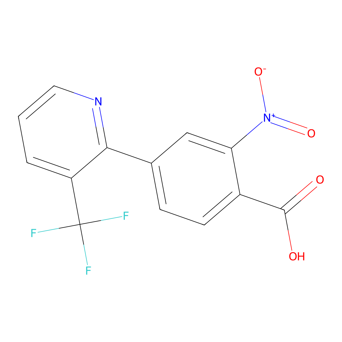 2-Nitro-4-(3-trifluoromethylpyridin-2-YL)benzoic acid molecular structure, CAS 573676-07-0
